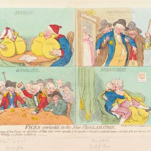 'Vices overlook'd in the new proclamation' Greetings Card Really For Sale