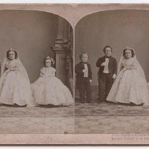 'Tom Thumb, Commodore Nut and Wives' Greetings Card Free Shipping View