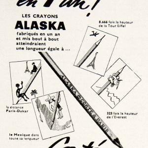 1953 Ad Alaska Pencils Conte Writing Utensil Stationary Lead Length Wooden VEN8 Cheap Sale Excellent