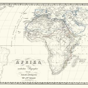 Historic Map - Africa Post Arabs 14 Century - Spruner 1855 - 32.70 x 23 - Vintage Wall Art The Cheapest For Sale