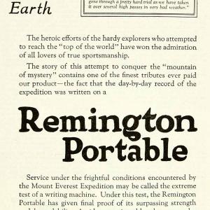 1922 Ad Remington Portable Typewriter Machine Mt Everest 374 Broadway New YYC3 Really For Sale