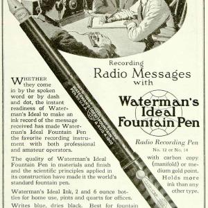 1922 Ad LE Waterman Ideal Fountain Radio Recording Pen Writing 191 Broadway YYC3 Clearance Largest Supplier
