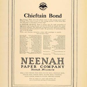 1922 Ad Neenah Paper Co. Logo Chieftain Bond Envelopes - ORIGINAL IPR1 Sale Cheap Online