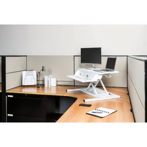 Two-Tier Pneumatic Standing Desk Converter - White Low Pice Fee Shipping Sale Online