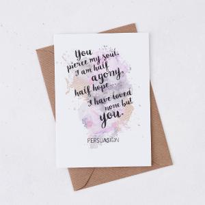 'I Have Loved None But You' Romantic Jane Austen Quote Card Cheap Sale Buy