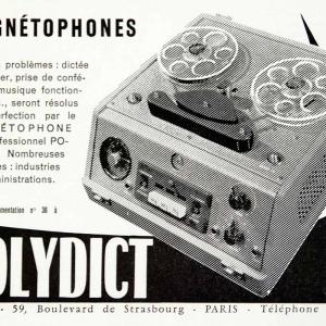 1957 Ad Tape Recorder Magnetophone Polydict 59 Boulevard Strasbourg Paris VEN7 Professional Cheap Pice
