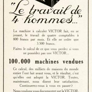 1926 Ad Victor Calculator Heissel Freres 156 Rue Montmartre Paris VEN4 Cheap Fake