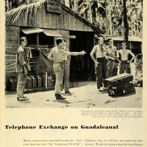 1943 Ad Bell Telephone Guadalcanal Telephone Long Distance WWII LF4 Marketable For Sale