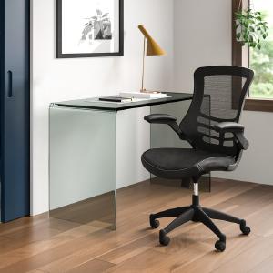 Woolverton Mid-Back Mesh Swivel Ergonomic Task Office Chair with Flip-Up Arms Tumblr