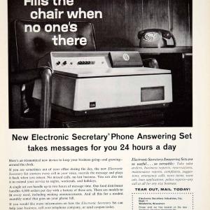 1961 Ad Electronic Secretary General Telephone Answering Machine Waukesha YSP3 Cheap Professional