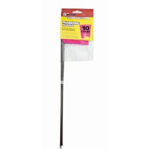 Marking Stake Flags, Fluorescent Pink, 15-In., 10-Pk. Browse
