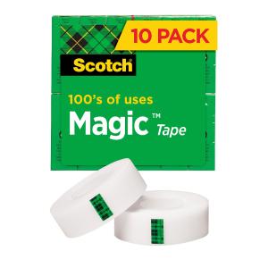 Scotch Magic Tape 810K10, 3/4 in x 1000 in 10 Pack For Sale