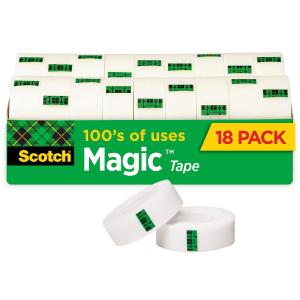 Scotch Magic Tape 810K18CP, 3/4 in x 1000 in Cabinet Pack Sale 100% Authentic