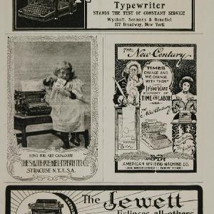 1899 Vintage Print Ad Typewriters Remington Jewett NICE - ORIGINAL OLD4 Authentic For Sale