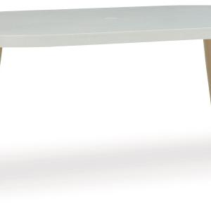 Seton Creek - White - Oval Dining Table With Umb Opt Cheap Big Sale