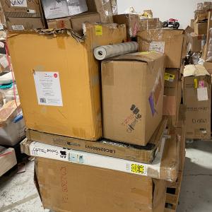 1 pallet of mixed chairs, stools, lighting, home decor, mixed goods Inexpensive For Sale