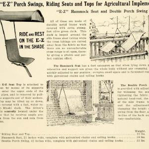 1912 Ad Antique E-Z Hammock Porch Swing Furniture Seat Top Farm Equipment LAC2 Buy Cheap Cheapest Pice