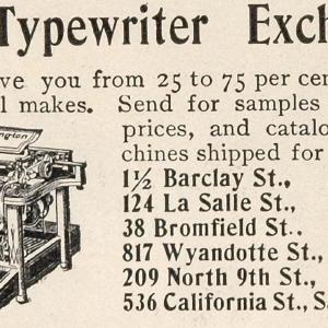 1904 Original Print Ad Typewriter Exchange Remington - ORIGINAL ADVERTISING Affordable Cheap Pice