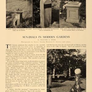 1906 Article Sun Dial Pedestal Garden Decor Walter Dyer - ORIGINAL CL5 For Cheap
