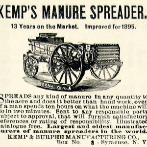 1895 Ad Kemp Burpee Manure Spreader Farm Machine Wagon Fertilizer CCG1 Marketable Online