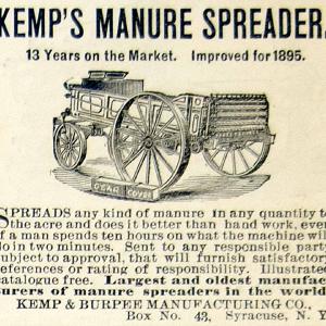 1895 Ad Kemp Burpee Manure Spreader Wagon Fertilizer Distributor Farm CCG1 New Arrival