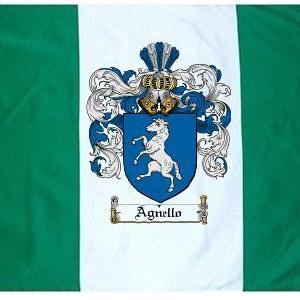 Agnello Coat of Arms Flag / Family Crest Flag Quality Free Shipping