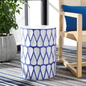 Wallis Indoor/Outdoor Decorative Garden Stool, Blue/White (#K6037) Cheap Sale New Arrival