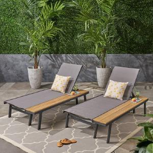 Set of 2 - Achillee Sun Lounger Set with Table (#755) Cheap Sale The Cheapest