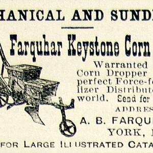 1895 Ad AB Farquhar Keystone Corn Planter Dropper Force Feed Fertilizer CCG1 Free Shipping Shop Offer
