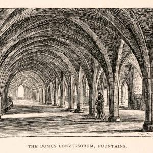 1894 Wood Engraving Domus Conversorum Fountains Yorkshire England Historic XGFA8 Cheap Best