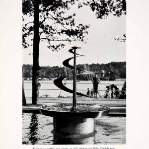 1931 Print Sweden Fountain Rustless Steel Arts Crafts Movement Spiral XDF9 Buy Cheap Outlet Locations