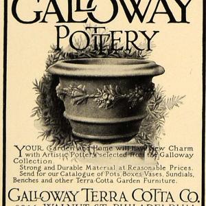 1913 Ad Galloway Terra Cotta Pottery Garden Pots Vases - ORIGINAL CL4 With Credit Card Free Shipping
