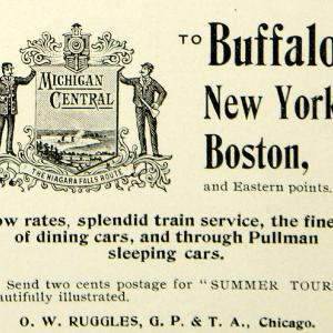 1902 Ad Vintage Michigan Central Railway Railroad Train Niagara Falls Route BVM1 Free Shipping With Mastercard