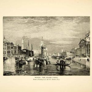 1901 Wood Engraving JMW Turner Romantic Art Grand Canal Venice Italy XAFA8 Clearance Hot Sale