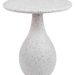 Outdoor Terrazzo Side Table in White Cheap Sale View
