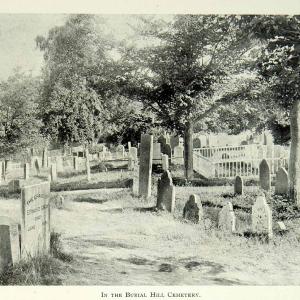 1902 Print Burial Hill Cemetery Plymouth MA Pilgrim Tombstones Historic BVM1 Sale Enjoy