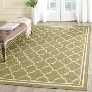 Courtyard Collection Green/Beige 5'3" x 5'3" Square Area Rug #174R Low Pice Fee Shipping Cheap Online