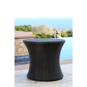 ABBYSON LIVING Newport Outdoor Espresso Brown Wicker End Table Cheap Sale Collections
