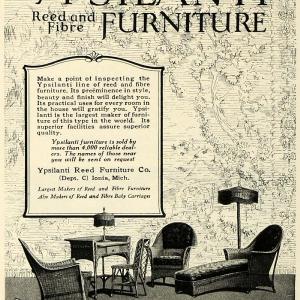 1925 Ad Ypsilanti Reed Fibre Wicker Home Furniture Lamp Couch Chair Home HG1 Free Shipping Marketable
