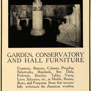 1906 Ad Henry Erkins Garden Furniture Statuary Decor - ORIGINAL ADVERTISING CL8 Outlet Exclusive