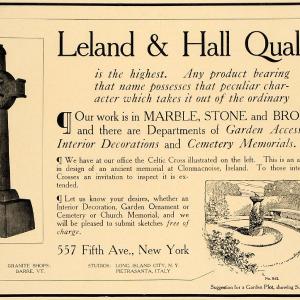 1906 Ad Leland Hall Marble Decor Memorials Garden Stone - ORIGINAL CL4 Free Shipping Comfortable