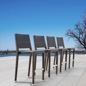 Sirio Niko Espresso Brown Stackable Wicker Bar Stool (Set of 4) Outlet Deals