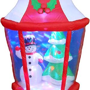 6 Foot Tall Christmas Inflatable Lantern with Snowman and Tree Color LED Lights Indoor Outdoor Yard Decoration Cheap Sale Cheapest