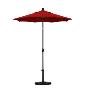 6 ft. Bronze Aluminum Pole Market Aluminum Ribs Push Tilt Crank Lift Patio Umbrella in Jockey Red Sunbrella KB2583-A4-B3-P1 Latest Sale Online