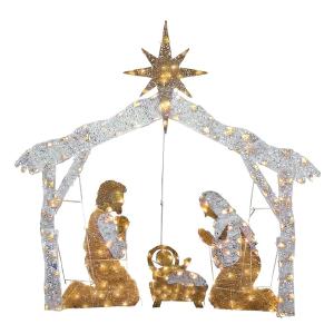 55-in Nativity Scene with White LED Lights Sale Genuine