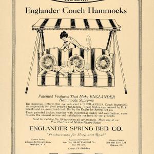 1920 Ad Englander Couch Hammock Spring Bed Patio Garden - ORIGINAL GF1 Visa Payment For Sale