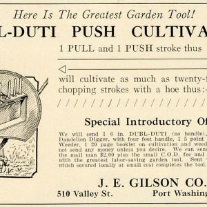 1925 Ad J. E. Gilson Dubl-Duti Cultivator Garden Tool Cultivating Weeding HG1 Tumblr Online