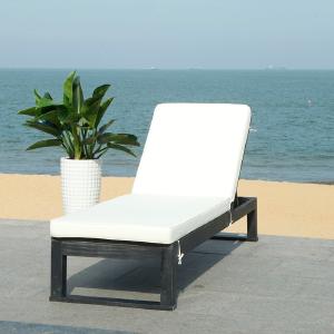 Solano Outdoor Chaise Lounge, Black/White **Hardware Not Included** (#K6598) Cheap Low Shipping