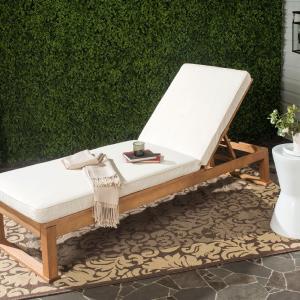 Solano Sun Lounger Chaise Lounge, Natural Teak Brown/Beige (#K3401) Order Cheap Online