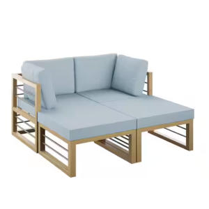 4-Piece Aluminum Outdoor Sectional Sunbed with White Cushions - 4BOXES Sale Enjoy